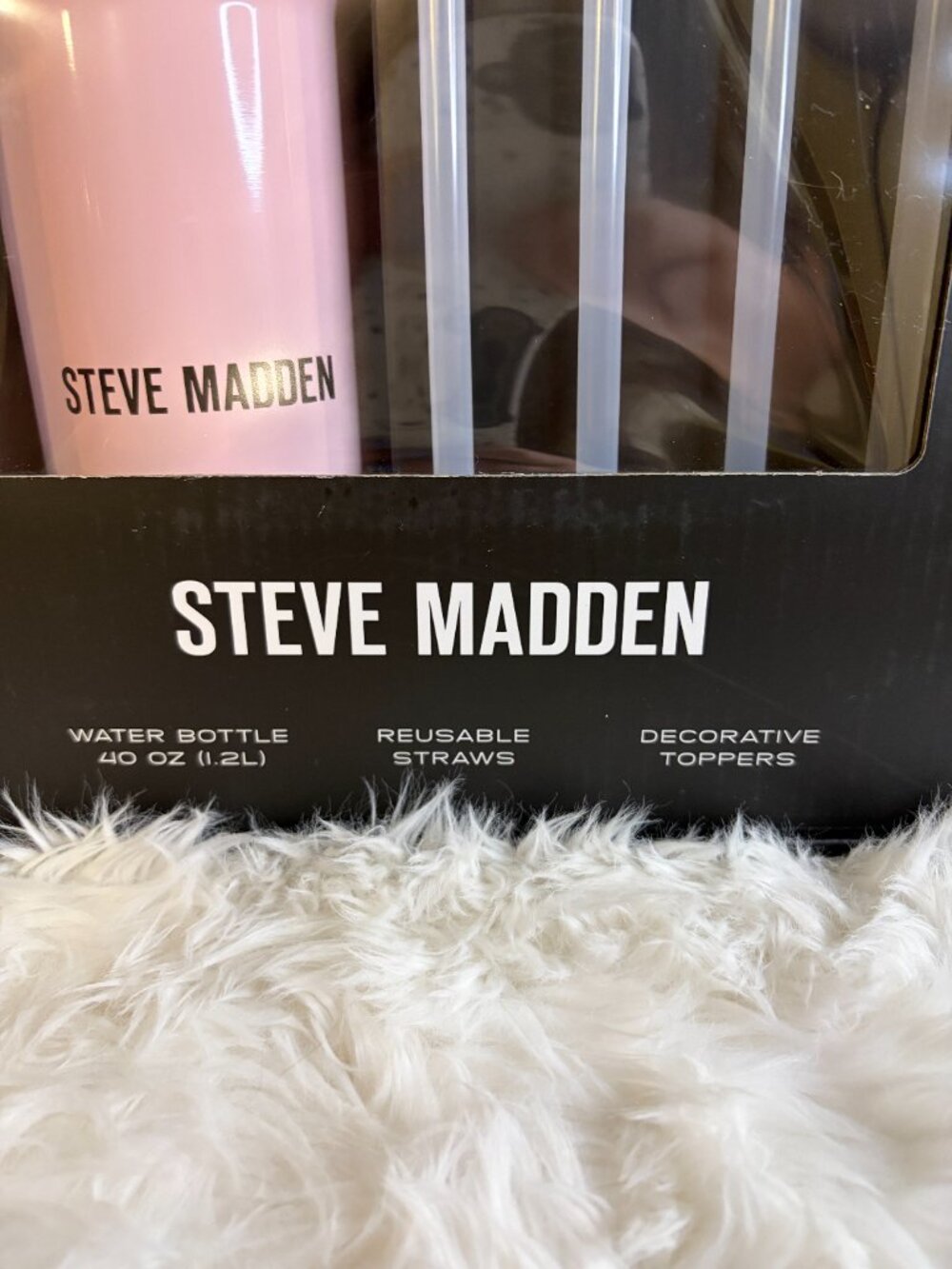Steve Madden Pink Western Cowgirl 40oz Tumbler Straw Topper Set - Picture 4 of 9